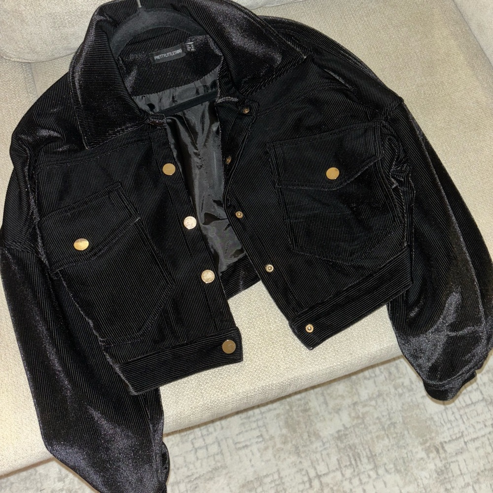 PLT Black Cropped Corduroy Jacket 🖤